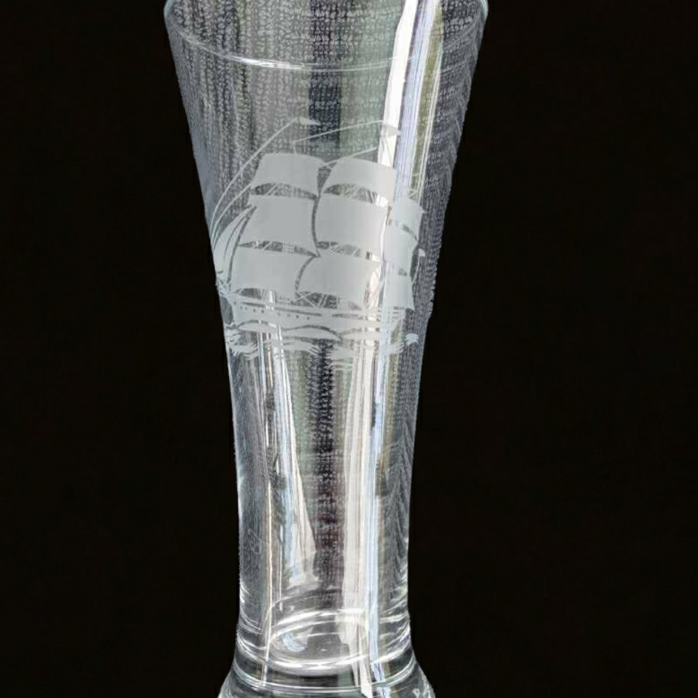 Vintage Yankee Clipper Etched Pilsner Glasses